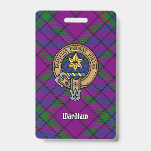 Clan Wardlaw Crest over Tartan Badge