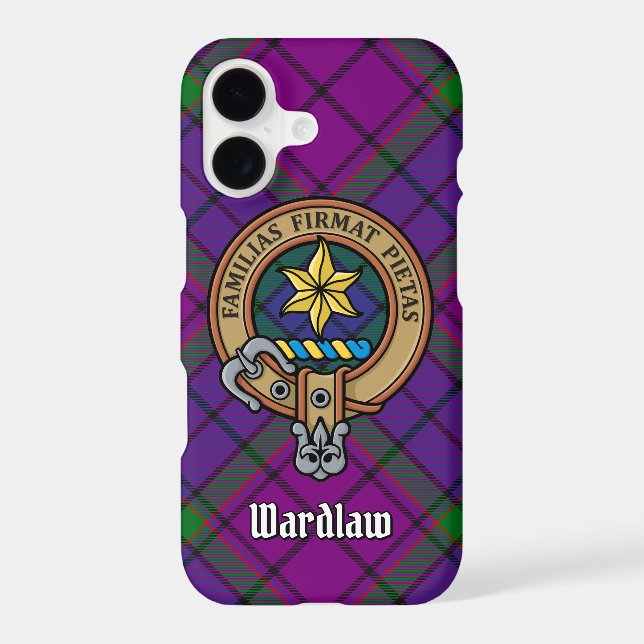 Clan Wardlaw Crest over Tartan Case-Mate iPhone Case (Back)