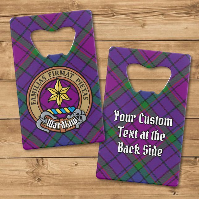 Clan Wardlaw Crest over Tartan Credit Card Bottle Opener (Creator Uploaded)