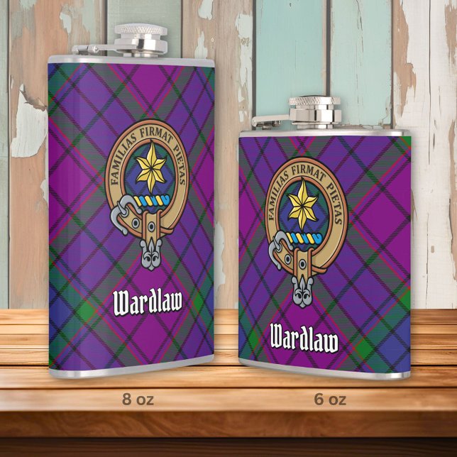 Clan Wardlaw Crest over Tartan Flask (Creator Uploaded)