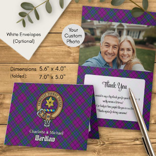 Clan Wardlaw Crest over Tartan Invitation