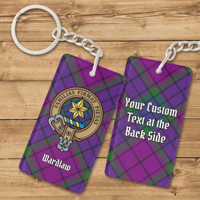 Clan Wardlaw Crest over Tartan Keychain (Creator Uploaded)