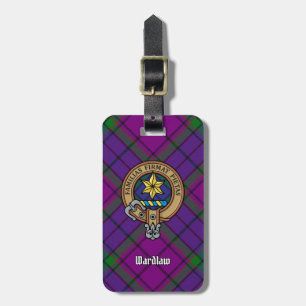 Clan Wardlaw Crest over Tartan Luggage Tag