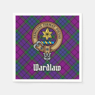 Clan Wardlaw Crest over Tartan Napkins