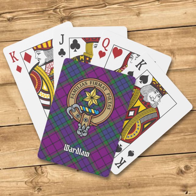 Clan Wardlaw Crest over Tartan Poker Cards (Creator Uploaded)