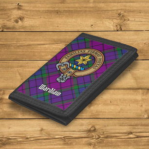 Clan Wardlaw Crest over Tartan Trifold Wallet
