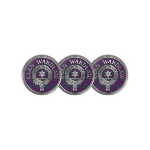 Clan Wardlaw Crest & Tartan Golf Ball Marker