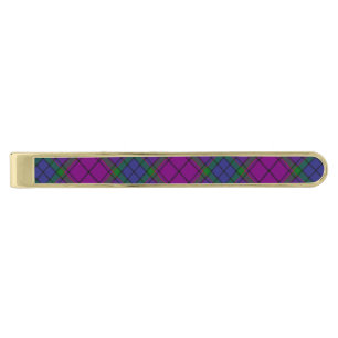 Clan Wardlaw Tartan Gold Finish Tie Bar