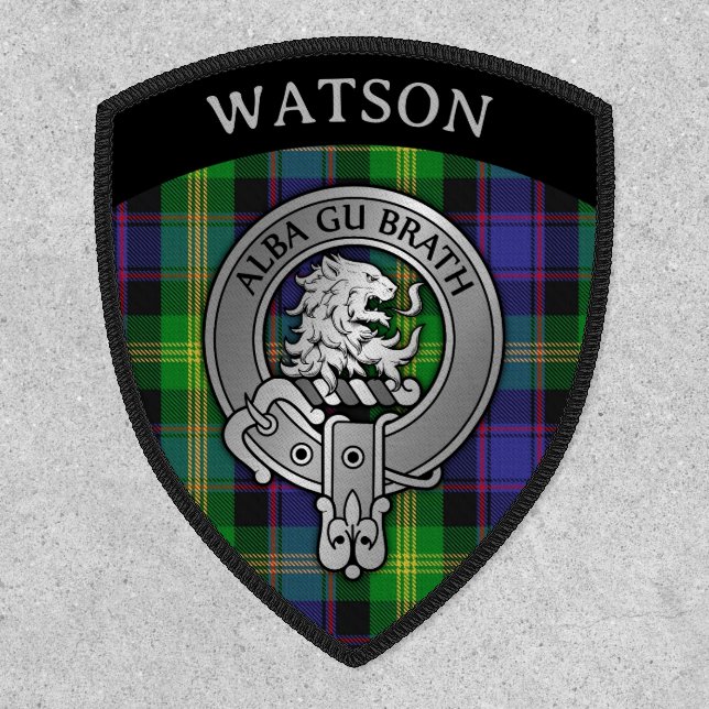 Clan Watson [EDIT] Tartan & Alba Gu Brath Crest Patch (Front)