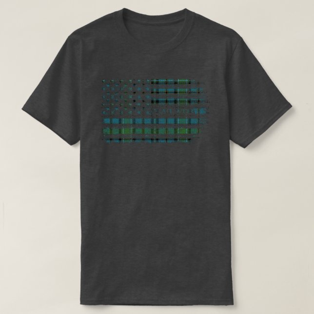 Clan Weir Scottish tartan US flag kilt Scotland T-Shirt (Design Front)