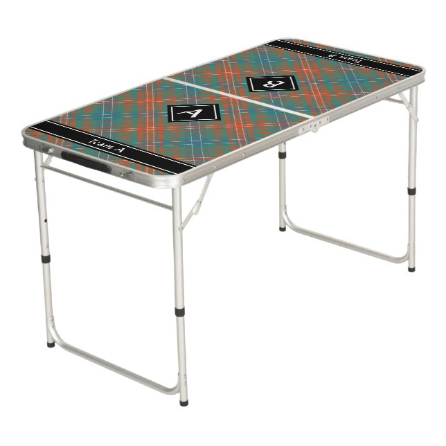 Clan Wilson Ancient Tartan Beer Pong Table (Angled)