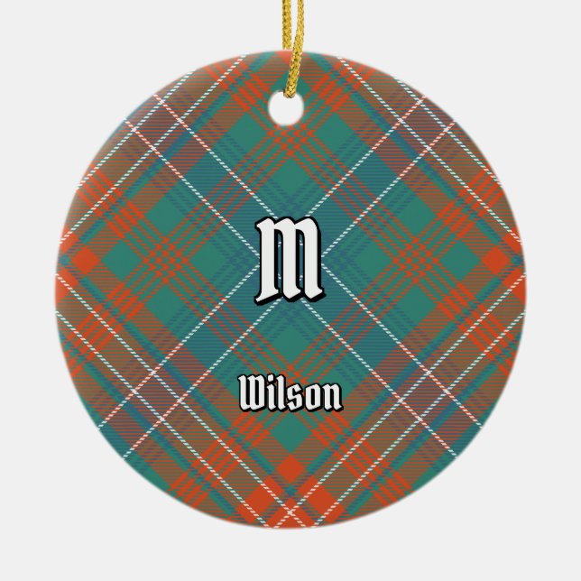 Clan Wilson Ancient Tartan Ceramic Ornament (Front)