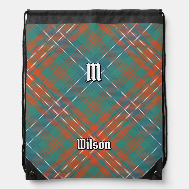 Clan Wilson Ancient Tartan Drawstring Bag (Front)