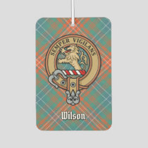 Clan Wilson Crest over Ancient Tartan Air Freshener