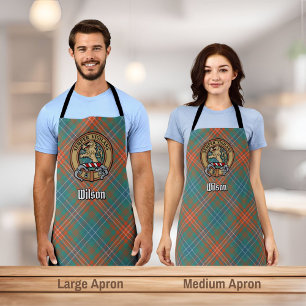 Clan Wilson Crest over Ancient Tartan Apron