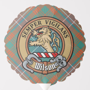 Clan Wilson Crest over Ancient Tartan Balloon