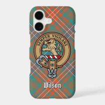 Clan Wilson Crest over Ancient Tartan iPhone 17 Case