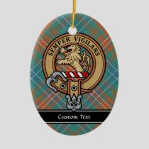Clan Wilson Crest over Ancient Tartan Ceramic Ornament
