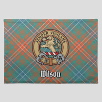 Clan Wilson Crest over Ancient Tartan Cloth Placemat