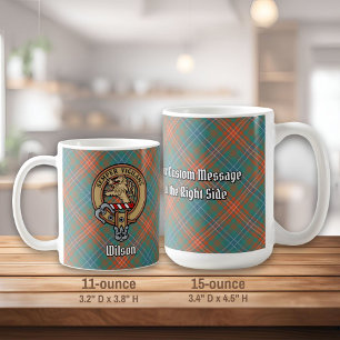 Clan Wilson Crest over Ancient Tartan Coffee Mug