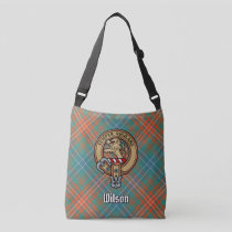 Clan Wilson Crest over Ancient Tartan Crossbody Bag