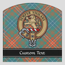 Clan Wilson Crest over Ancient Tartan Door Sign