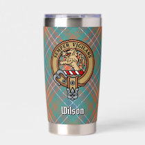 Clan Wilson Crest over Ancient Tartan Insulated Tumbler