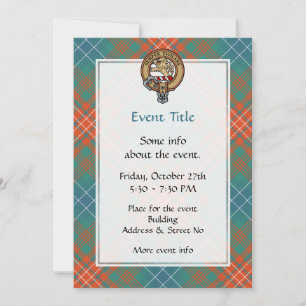 Clan Wilson Crest over Ancient Tartan Invitation