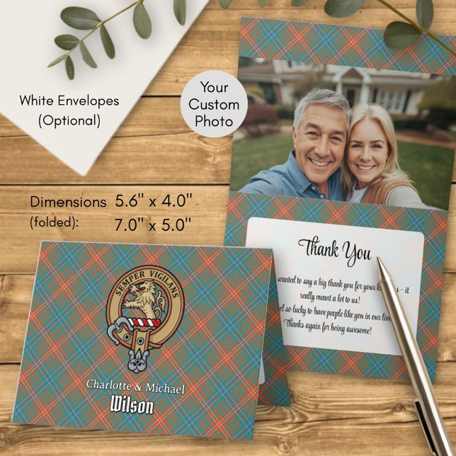 Clan Wilson Crest over Ancient Tartan Invitation (Creator Uploaded)