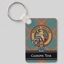 Clan Wilson Crest over Ancient Tartan Keychain