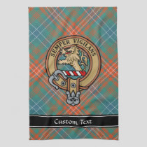 Clan Wilson Crest over Ancient Tartan Kitchen Towel