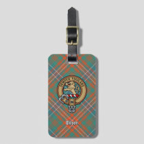 Clan Wilson Crest over Ancient Tartan Luggage Tag
