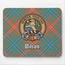 Clan Wilson Crest over Ancient Tartan Mouse Pad