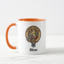 Clan Wilson Crest over Ancient Tartan Mug
