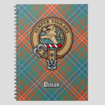 Clan Wilson Crest over Ancient Tartan Notebook