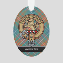 Clan Wilson Crest over Ancient Tartan Ornament