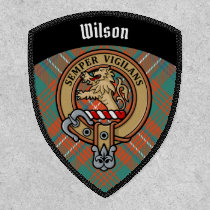 Clan Wilson Crest over Ancient Tartan Patch