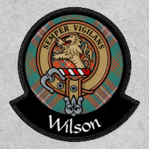 Clan Wilson Crest over Ancient Tartan Patch