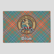 Clan Wilson Crest over Ancient Tartan Placemat