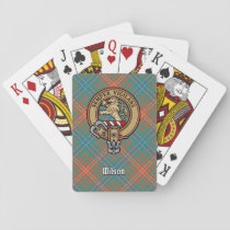Clan Wilson Crest over Ancient Tartan Playing Cards