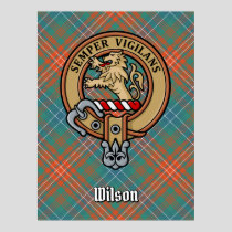 Clan Wilson Crest over Ancient Tartan Poster