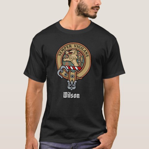 Clan Wilson Crest over Ancient Tartan T_Shirt