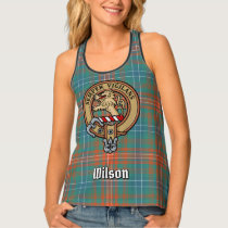 Clan Wilson Crest over Ancient Tartan Tank Top
