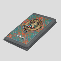 Clan Wilson Crest over Ancient Tartan Trifold Wallet