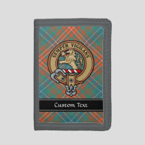 Clan Wilson Crest over Ancient Tartan Trifold Wallet