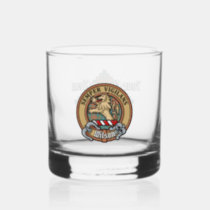 Clan Wilson Crest over Ancient Tartan Whiskey Glass
