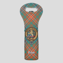 Clan Wilson Crest over Ancient Tartan Wine Bag