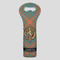 Clan Wilson Crest over Ancient Tartan Wine Bag