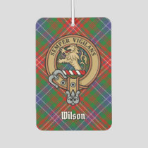 Clan Wilson Crest over Modern Tartan Air Freshener