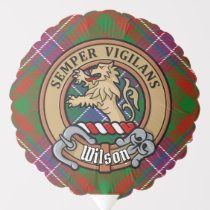 Clan Wilson Crest over Modern Tartan Balloon